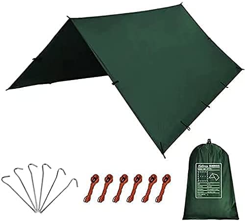 KALINCO Waterproof Camping Tarp Tent Hammock Rain Fly, 10X10FT/10X15FT, Mutifunctional Tent Footprint Lightweight Tarp for Camping, Hiking and Survival Shelter