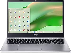 Acer Chromebook 315 CB315-5H-C7KX Laptop | Intel Processor N100 | 15.6" Full HD (1920 x 1080) IPS Display | 4GB LPDDR5 | 128GB eMMC | Intel Wireless Wi-Fi 6E AX211 | Chrome OS | Sparkly Silver