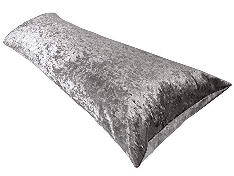 Original Sleep Company Marble Crushed Velvet Bolster Pillowcase in Silver - 4ft6