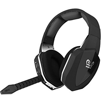 HUHD HW-398M 2.4Ghz Universal Wireless Optical Gaming Headset with Detachable Microphone - Black