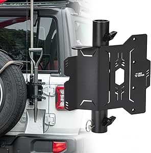 JOYTUTUS Flag Pole Holder Compatible with Wrangler JL, Tailgate Flag Mount for JL JLU 2018-2024, Multi-Function Flagpole Bracket, No Drilling