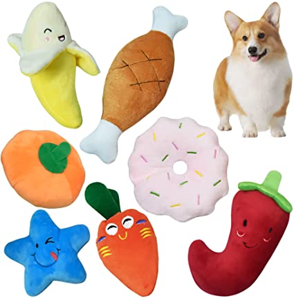 Live2Pedal Squeaky Dog Toys, 15 Pack Puppy Toys, Cute Doy Chew Toy for Medium and Small Dogs, Soft Plush Pet Toys with Squeakers (7 Pack)