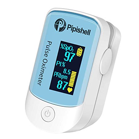 Pipishell Pulse Oximeter Oxygen Monitor Finger in Blood SpO2 and Pulse Rate with Voice and Silent Mode