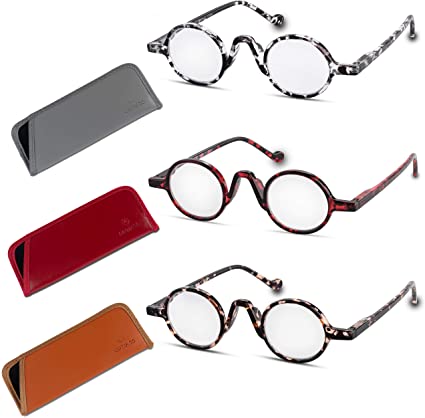 Reading Glasses For Women & Men (3-Pack) Retro Round Frame Fashion Readers