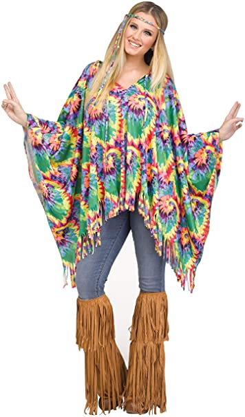 Fun World Women's Hippie Poncho Costume