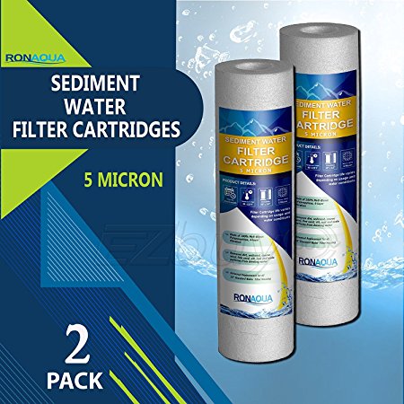 5 Micron Sediment Water Filter Cartridge 2 Pack Replacement Set