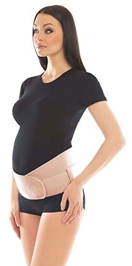 TOROS-GROUP Maternity Belt Adjustable Pelvic & Back Support Pregnancy Abdominal Binder - X-Small, Hips 34½" - 37½" White