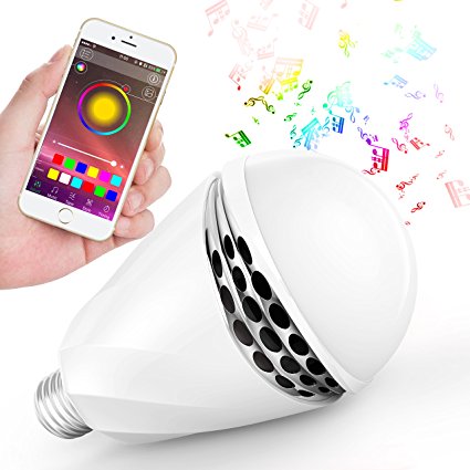 Bluetooth Light Bulb, ALECTIDE LED Smart Lamp Bulb, Music Light Bulb - Dimmable Light with Speakers Modern Auto Changing RGB Colors Light for Home, Stage, Party Decoration, the Best Gifts for Kids