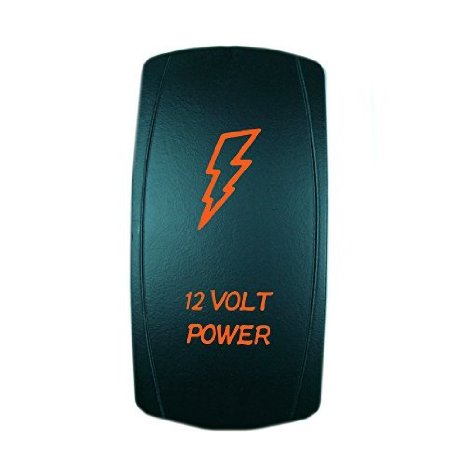 Laser Backlit Orange Rocker Switch POWER 20A 12V On/off LED Light - STVMotorsports®