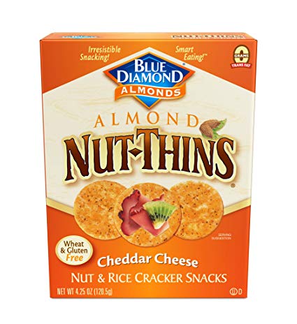 Blue Diamond Almond Nut Thins Cracker Crisps, Cheddar Cheese, 4.25 Ounce