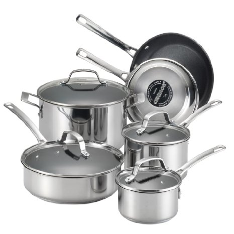 Circulon Genesis Stainless Steel Nonstick 10-Piece Cookware Set