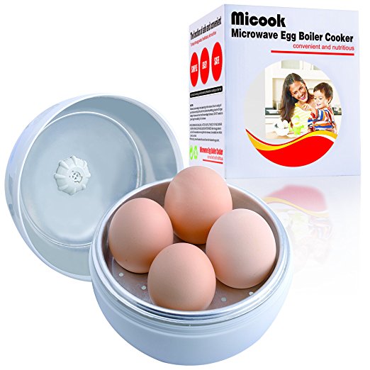 Only 5 Minutes for Hard or Soft Boiled Eggs , Micook Microwave Egg Boiler, Microwave Egg Cooker, No Piercing Required, Dishwasher Safe, Hot Sell in Japan.