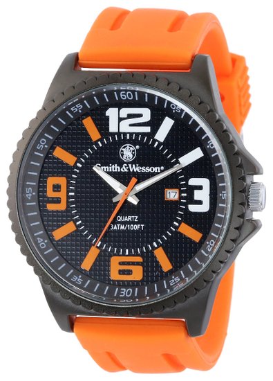 Smith & Wesson SWW-LW6083 EGO Series Watch with Silicon Strap, Orange
