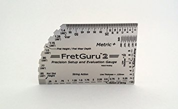 Metric   FretGuru 2 Precision 8-in-1 Guitar String Action Gauge Fret Rocker Setup and Evaluation Pro Luthier Tool Metric  [ADVANCED NEW DESIGN SHIPPING NOW] be sure to check out the optional handmade leather case