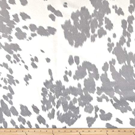 Fabric Udder Madness Cow Upholstery, Grey