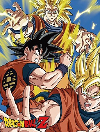 Dragon Ball Z Goku, Super Saiyan Goku & Super Saiyan 3 Goku Throw Blanket