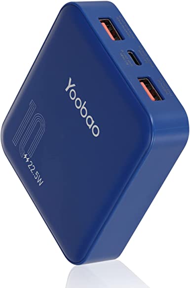 Yoobao Portable Charger 22.5W PD3.0 Fast Charging Mini 10000mAh Small USB C Power Bank, 3 Outputs Ultra-Compact External Battery Pack Cell Phone Charger Battery for iPhone 12 11 X 8, Airpods, iPad Pro