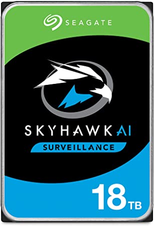 Seagate Skyhawk AI 18TB Video Internal Hard Drive HDD – 3.5 Inch SATA 6Gb/s 256MB Cache for DVR NVR Security Camera System with in-House Rescue Services - Frustration Free Packaging (ST18000VE002)