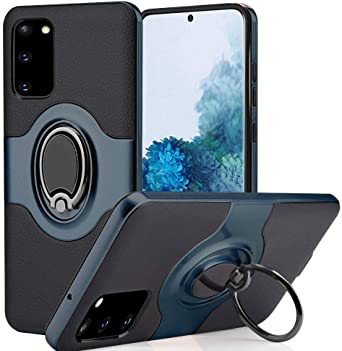 LUUDI Case for Samsung Galaxy S20 5G Case with Ring Stand Holder S20 Case with Rotatable Kickstand Slim Fit Protective Shockproof Case Work with Car Mount Cover for Galaxy S20 5G 6.2 inches Navy
