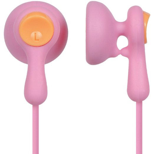 Panasonic RP-HV41-P Eardrops Stereo Earbud Style Earphones, Pink/Orange (Discontinued by Manufacturer)