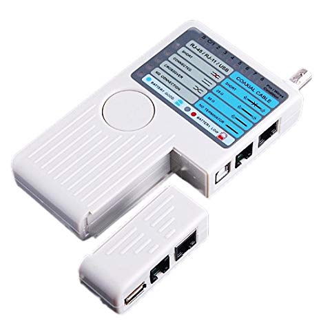 Kkmoon 4-in-1 Remote Network Phone Cable Tester Meter, RJ11 RJ45, USB BNC LAN