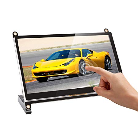 UPERFECT 7-inch Touch Screen Display HDMI Module Monitor Resolution 1024×600 Built-in Speaker with Prop Stand Touch Pen for Raspberry Pi 3 2 Model B B  PC Various Systems