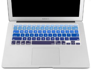 Mosiso - Keyboard Cover Silicone Skin for MacBook Air 13" and MacBook Pro 13" 15" 17" (with or w/out Retina Display) iMac -mix BLUE Ombre
