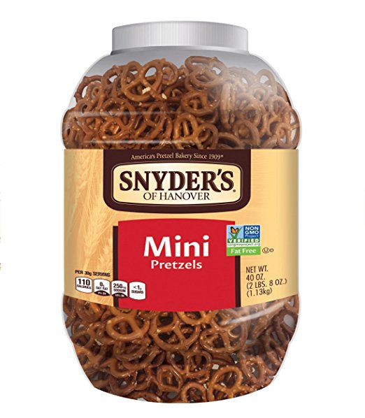 Snyder's of Hanover Mini Pretzels Canister, 40 Ounce