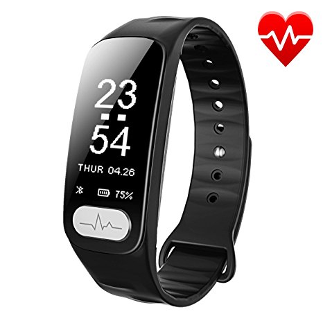 Fitness Tracker, ECG PPG Heart Rate Monitor with More Accurate HR Smart Wristband Blood Pressure Bracelet Pedometer Activity Tracker Call Remind Sleep Pattern Watch for Android IOS