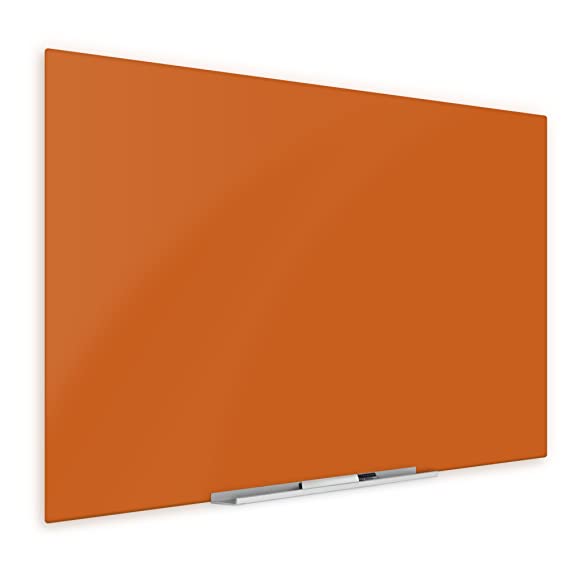 36 x 48 Inch Peach Frameless Glass Magnetic Dry-Erase Board Eased Corners Floating Whiteboard by Fab Glass and Mirror