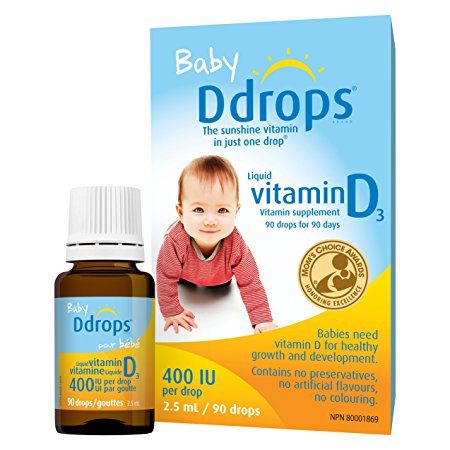 Ddrops Baby 400IU Liquid Vitamin D3 Drop, 2.5ml