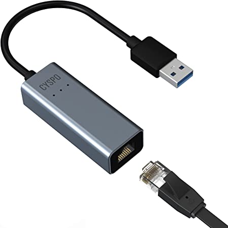 CYSPO USB 3.0 to 10/100/1000 Gigabit Ethernet Adapter for Laptop Plug & Play Compatible with MacBook Pro/Air, Surface, Notebook PC with Windows, Linux, XP, Vista, and More