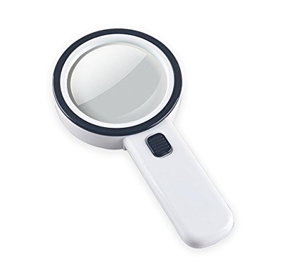 10X Handheld Magnifying Glass with 12 LED and UV Light, YTOM 4.5 Inch Extra Large Illuminated Magnifier for Reading, Inspection, Science, Exploring, Hobbies and Currency Detecting