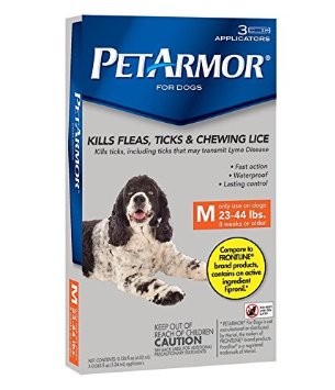 PetArmor Squeeze-On Flea and Tick Repellent for Dogs, 23 to 44-Pounds, 3 Count