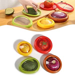 Fresh Preservation Box,Silicone Fruit Storage Box, Silicone Fruit Storage Containers, Container To Keep Fresh, Fruit Storage Container to Keep Fresh Vegetable, Fruit and Meat (4PCS)