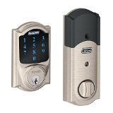 Schlage Connect Camelot Touchscreen Deadbolt with Built-In Alarm Satin Nickel BE469 CAM 619