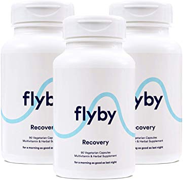 Flyby Hangover Cure & Prevention Pills (270 Capsules) - Dihydromyricetin (DHM), N-Acetyl-Cysteine, Chlorophyll, Prickly Pear, Milk Thistle for Morning After Alcohol Recovery & Aid - Certified Organic