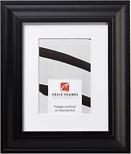Craig Frames Contemporary Upscale, 20 x 24 Inch Satin Black Picture Frame Matted to Display a 16 x 20 Inch Photo