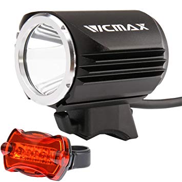 Vicmax A12 1200 Lumens Cree XM-L2 U2 Led Bicycle Light & Headlight, 4x2200mAh Battery Pack with Waterproof Plastic Box (4 Cell x Samsung 18650 Lithium Battery) - Free 5 Led Taillight