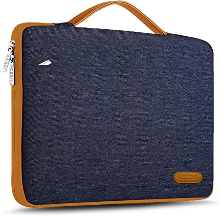 Hseok Laptop Sleeve 13-13.5 Inch Case Briefcase, Compatible All Model of 13.3 Inch MacBook Air/Pro, XPS 13, Surface Book 13.5" Spill-Resistant Handbag for Most Popular 13"-13.5" Notebooks, Blue&Yellow