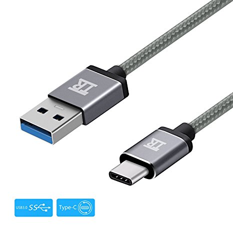 USB Type C Cable,TechRise 1M USB-C to USB 3.0 A High-Speed Charging & Data Transfer Cable For Apple New Macbook 12 Inch, Nokia N1, and Other Type-C Supported Devices - Nylon Braided with Aluminum Plug