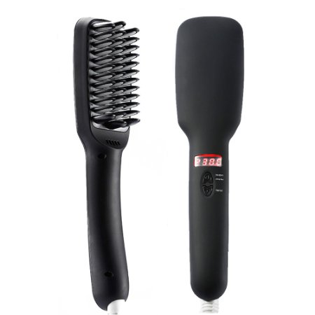 Hair Straightener EReach Pro Detangling Hair Brush Digital Electric Comb Hair Straightening Irons Anti Scald Teeth Anti Static Ceramic Heating Anion Hair Care Black