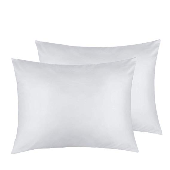 NTBAY Silky Satin Pillowcases Set of 2, Super Soft Cozy, Luxury, No Zipper Design, 50x75 cm, White