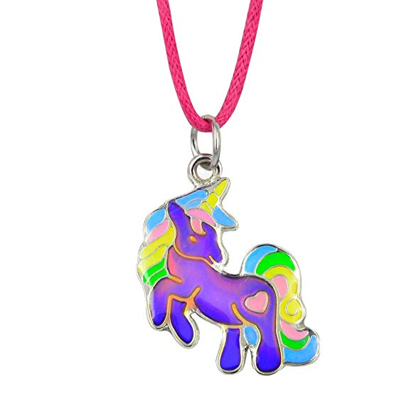 Fun Jewels Fairy Tale Cute Unicorn Pendant Children Color Change Mood Necklace Gift For Girls