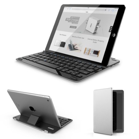 Anker Bluetooth Ultra-Slim Keyboard Cover for iPad Air 2  Air with 6-Month Battery Life Between Charges and Comfortable Low-Profile Keys TC930