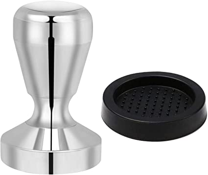 Vicloon Coffee Tamper, 51mm Espresso Coffee Press, Stainless Steel Tamper with Silicone Tamper Mat for Coffee and Espresso, Tamping, Barista