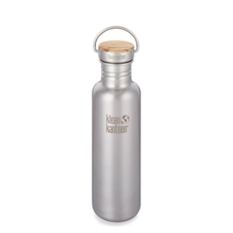 Klean Kanteen Reflect Single Wall Stainless Steel Plastic Free Water Bottle with Stainless Steel and Bamboo Cap