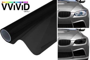 VViViD Air-Tint Dark Black Headlight - Tail Light Window Tint 4-Pack 12in X 24in