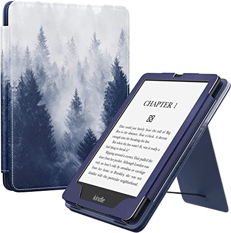 MoKo Case for 6.8" Kindle Paperwhite (11th Generation-2021) and Kindle Paperwhite Signature Edition, Slim PU Shell Cover Case with Auto-Wake/Sleep for Kindle Paperwhite 2021 E-Reader, Gray Forest