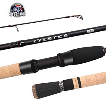 Cadence CR5 Spinning Rod, Fishing Rod with 30 Ton Carbon,Fuji Reel Seat,Durable Stainless Steel Guides with SiC Inserts,Full Assortment of Lengths, Actions for Spinning Reels